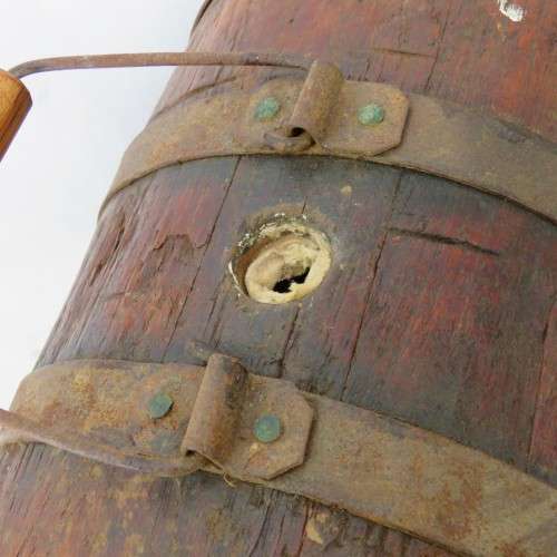 1800`s Water barrel - Later used as powder kegs - 33 cm