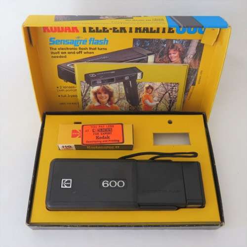 Kodak Tele-Ektralite camera with flash in original box with original film and booklet - Never used