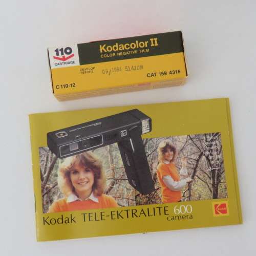 Kodak Tele-Ektralite camera with flash in original box with original film and booklet - Never used