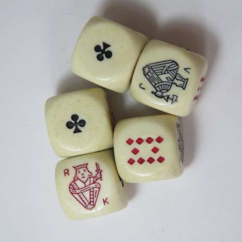 Lot of 5 vintage poker dice