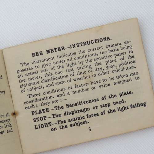 Watkins BEE exposure meter in original box and original booklet - Pocket calculator for exposure