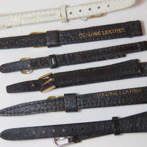 Lot of 6 leather ladies watch straps