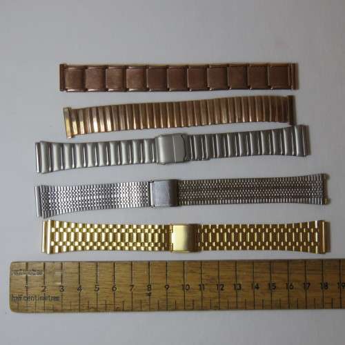 Lot of 5 vintage mens watch straps