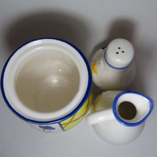 Jam, Vinegar and Salt pot with ducks - Set of 3