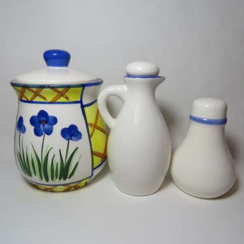 Jam, Vinegar and Salt pot with ducks - Set of 3