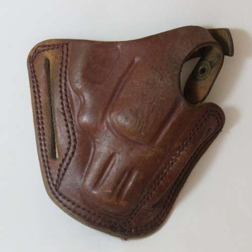 Leather holster for 38 special revolver with 2 inch barrel