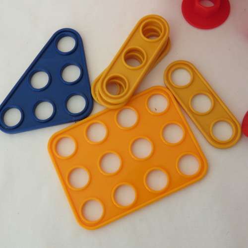 Plastic bolts and nuts for younger children - Play set - 86 Pieces with tool case