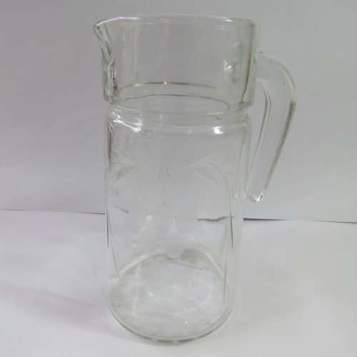 Vintage Grape pattern oilve oil / vinegar holder with glass stopper plus milk jug