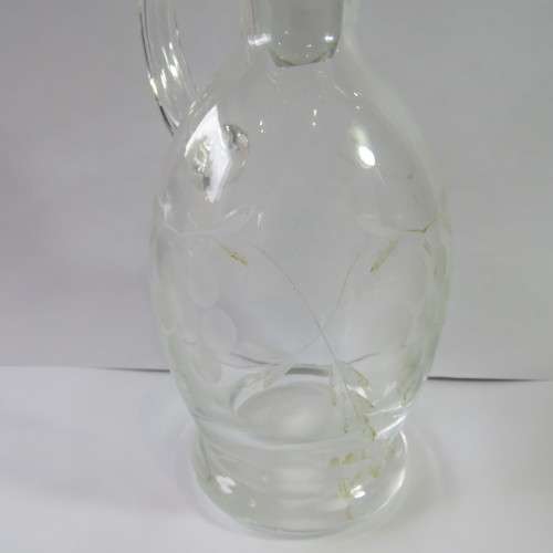 Vintage Grape pattern oilve oil / vinegar holder with glass stopper plus milk jug