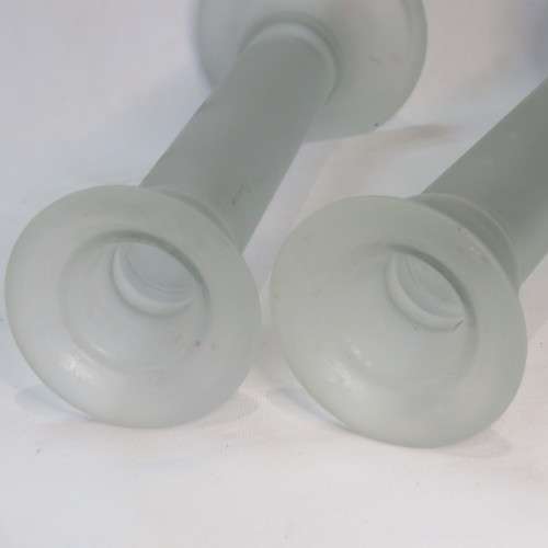Pair of vintage glass candle holders