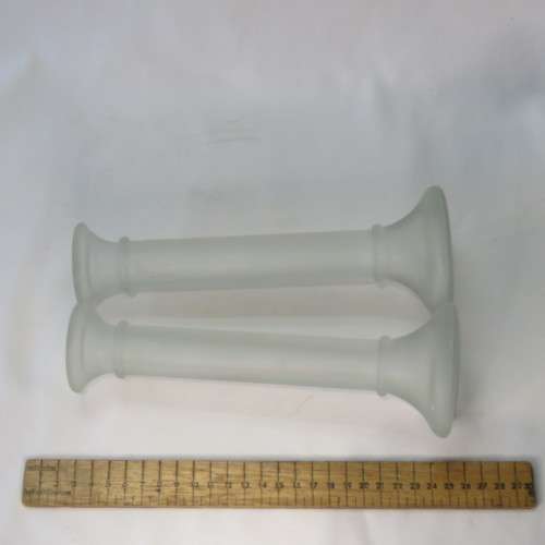 Pair of vintage glass candle holders