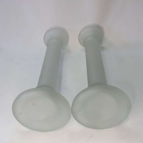 Pair of vintage glass candle holders