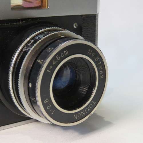 Hamano 35 Film camera with Tokinon 1:2.8 lens missing rewinder - In leather case