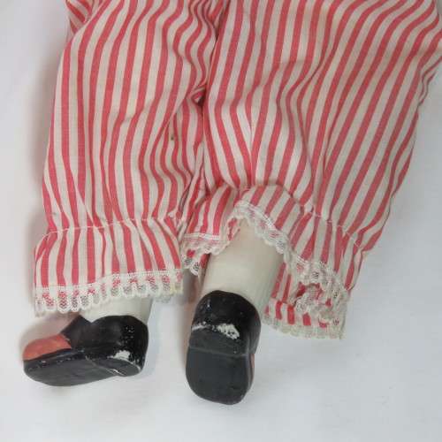 Vintage porcelain clown doll - 51 cm High - Foot repaired
