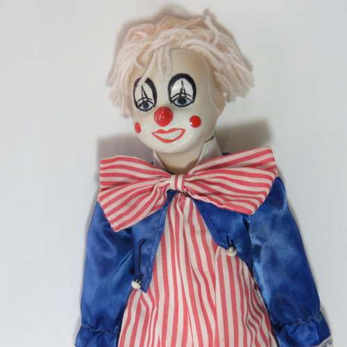 Vintage porcelain clown doll - 51 cm High - Foot repaired