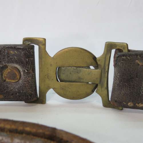 WW1 Transvaal Scottish leather belt and buckle - Length 92 cm
