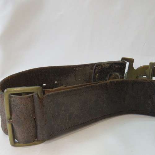 WW1 Transvaal Scottish leather belt and buckle - Length 92 cm