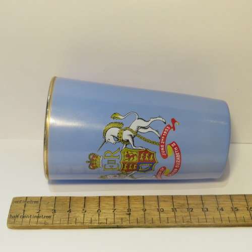 Coronation of Queen Elizabeth 2 - June 1953 - Blue glass with gold trimming