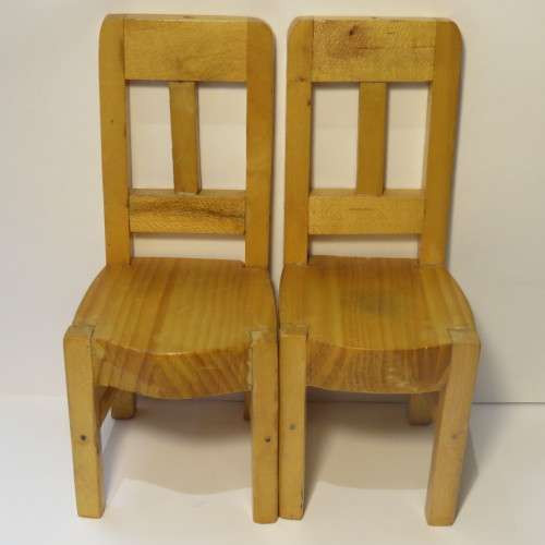 Pair of handmade doll's chairs