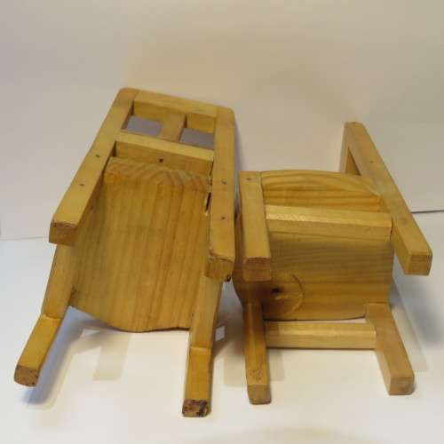 Pair of handmade doll's chairs