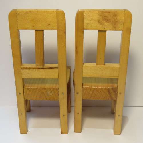 Pair of handmade doll's chairs