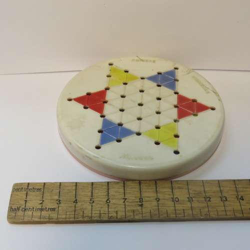Vintage Chinese Checkers + Solitaire board game in original box