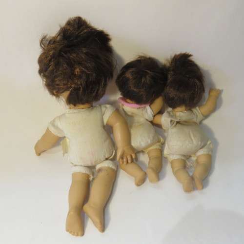 Vintage lot of 6 polyester dolls