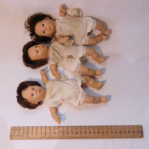 Vintage lot of 6 polyester dolls