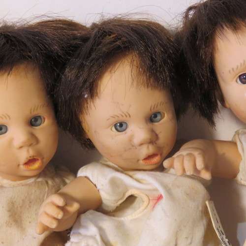 Vintage lot of 6 polyester dolls