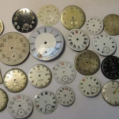 Lot of 25 mixed watch face plates - Some enameled