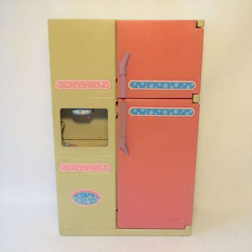 Vintage doll house fridge with light and water dispenser