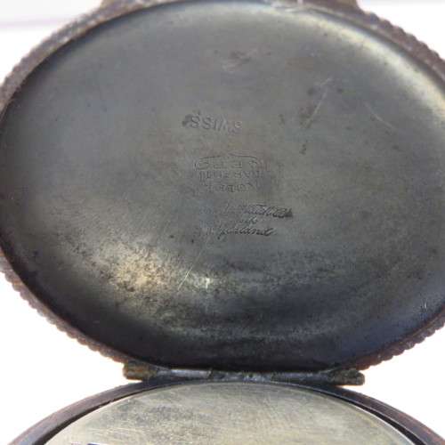 Reminder antique pocket watch in steel case - Rarely seen - Sold as not working