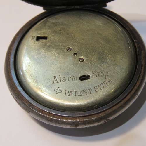 Reminder antique pocket watch in steel case - Rarely seen - Sold as not working