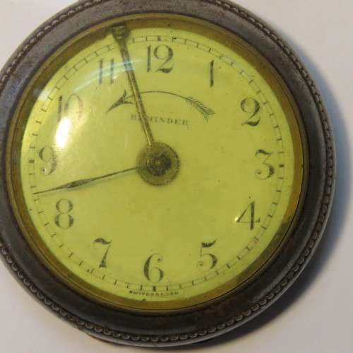 Reminder antique pocket watch in steel case - Rarely seen - Sold as not working
