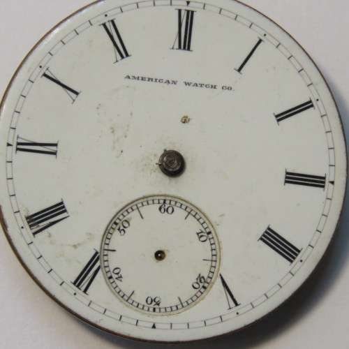 Waltham Mass Pocket Watch movement - No hands - Face plate intact - Sold as parts