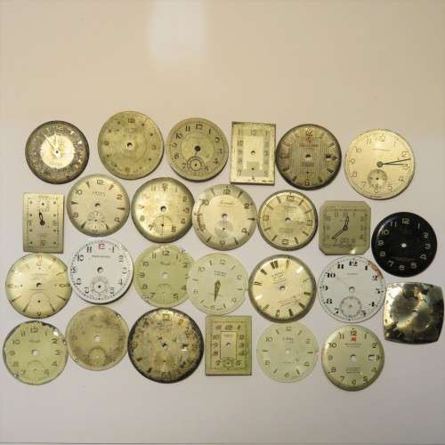 Lot of 26 used vintage mens watch faces