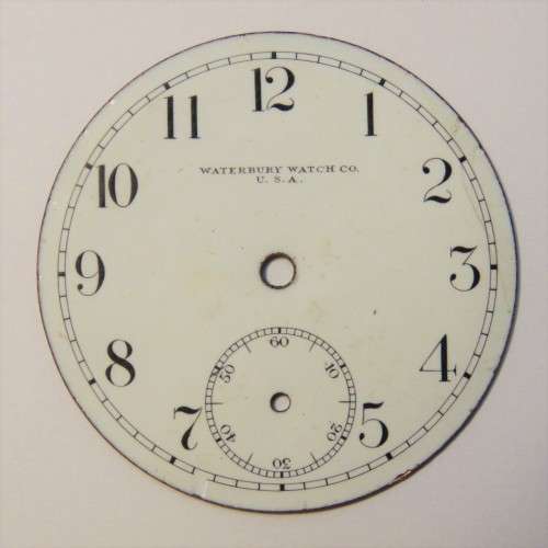 Waterbury Watch Co USA enameled pocket watch face - Fine chips