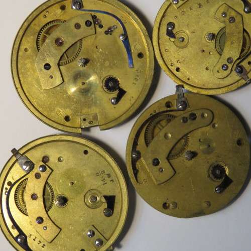 Lot of 5 antique pocket watch movements for spares