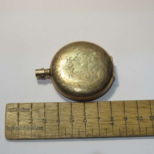 Goldplated pocket watch case - No crown, no glass - Antique