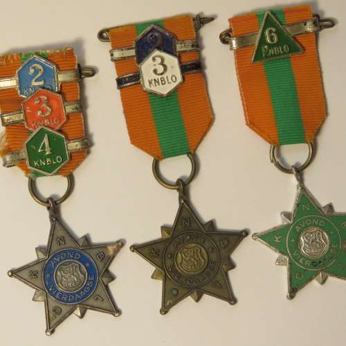Lot of 3 Dutch 4 day Walk medals