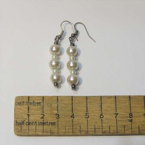 Pair of imitation pearls costume jewellery earrings