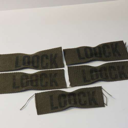 Lot of 5 SA Army Nutria name badges - Loock