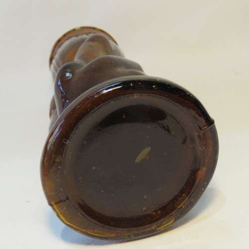 Vintage brown glass in hand flower pot