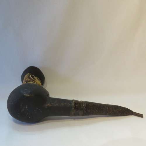 West African vintage pipe with copper thread - Repaired