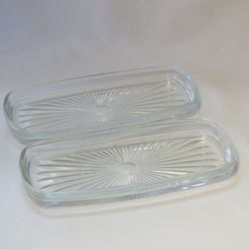 Vintage EM ESS (SP on B) silverplated double butter dish with glass inserts