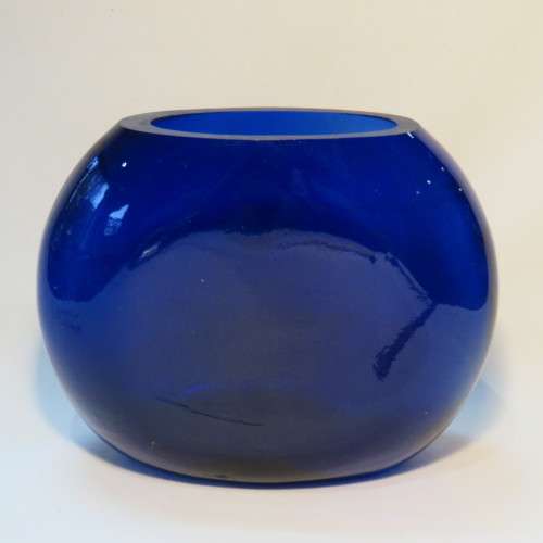 Vintage Italian blue glass flower pot