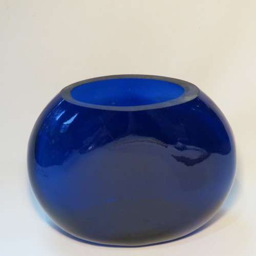 Vintage Italian blue glass flower pot