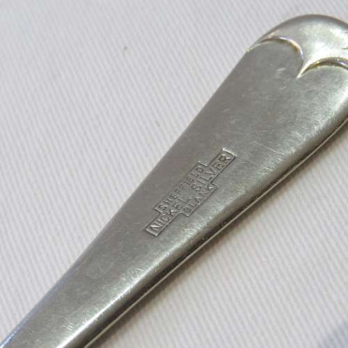Lot of 2 Sheffield Dishing up spoons - Nickel silver