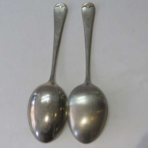 Lot of 2 Sheffield Dishing up spoons - Nickel silver
