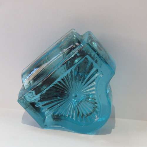Vintage blue glass ink well